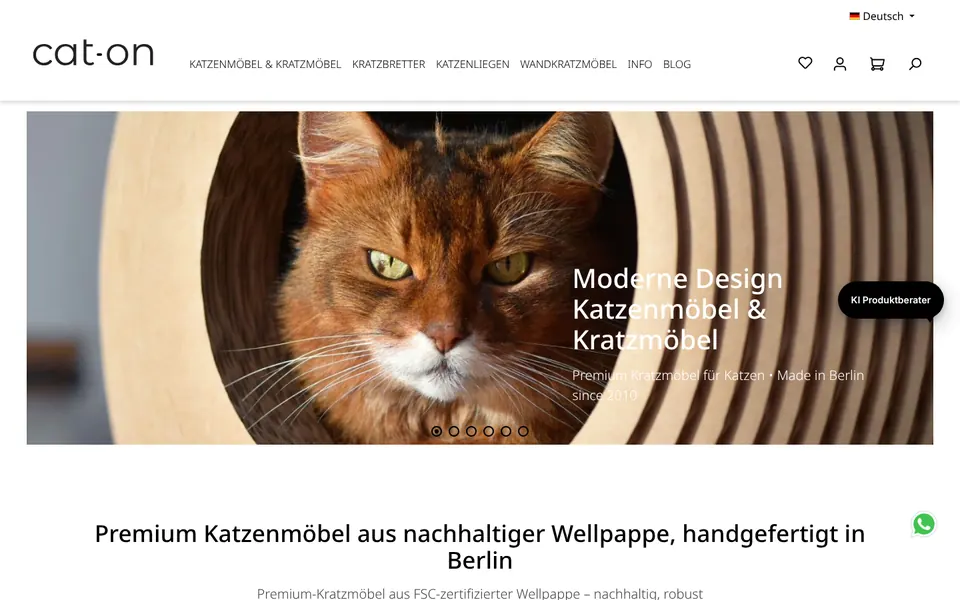 Startseite des Shopware-Shops cat-on (cat-on.com)